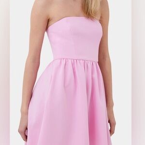 French Connection Pink Whisper Peplum mini dress strapless NWOT